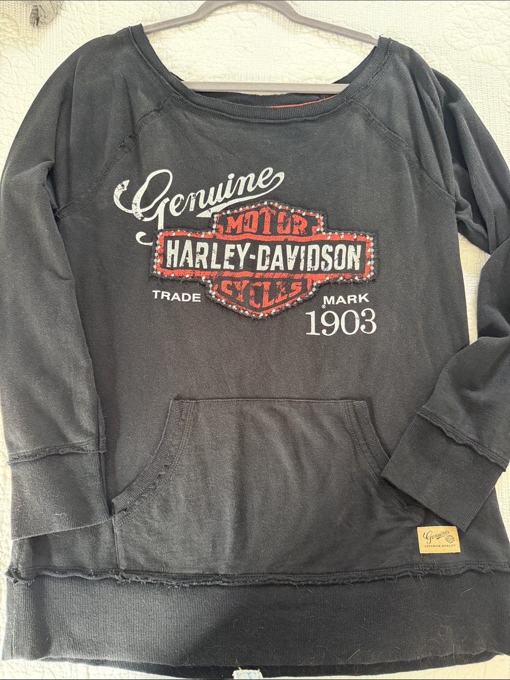 Harley-Davidson Black Kids Pullover with Red Logo Graphic